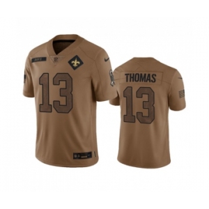 Men's New Orleans Saints #13 Michael Thomas 2023 Brown Salute To Service Limited Football Stitched Jersey