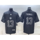 Men's New Orleans Saints #13 Michael Thomas Black Reflective Limited Stitched Football Jersey