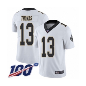 Men's New Orleans Saints #13 Michael Thomas White Vapor Untouchable Limited Player 100th Season Football Jersey