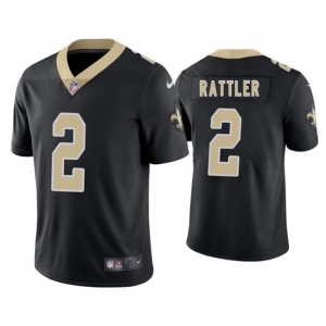Men's New Orleans Saints #2 Spencer Rattler Black 2025 Vapor Limited Football Stitched Jersey