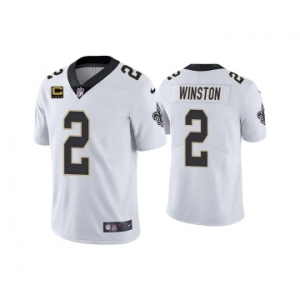 Men's New Orleans Saints 2022 #2 Jameis Winston White With 4-star C Patch Vapor Untouchable Limited Stitched NFL Jersey