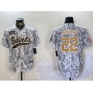 Men's New Orleans Saints #22 Rashid Shaheed Arctic Camo 2024 Salute to Service Stitched Baseball Jersey