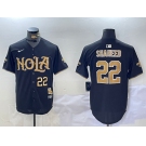 Men's New Orleans Saints #22 Rashid Shaheed Black Cool Base Stitched Baseball Jerses