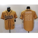 Men's New Orleans Saints #22 Rashid Shaheed Gold Cool Base Stitched Baseball Jersey