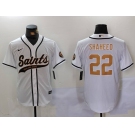 Men's New Orleans Saints #22 Rashid Shaheed White Cool Base Stitched Baseball Jersey