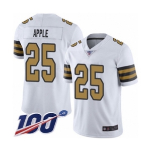 Men's New Orleans Saints #25 Eli Apple Limited White Rush Vapor Untouchable 100th Season Football Jersey