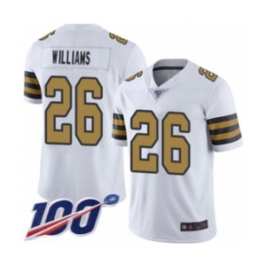 Men's New Orleans Saints #26 P.J. Williams Limited White Rush Vapor Untouchable 100th Season Football Jersey