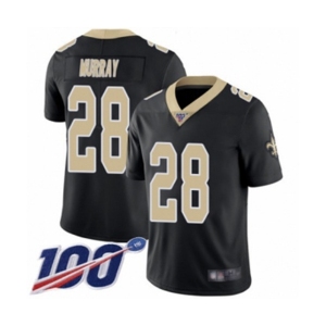 Men's New Orleans Saints #28 Latavius Murray Black Team Color Vapor Untouchable Limited Player 100th Season Football Jersey