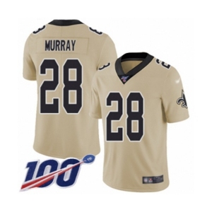 Men's New Orleans Saints #28 Latavius Murray Limited Gold Inverted Legend 100th Season Football Jersey