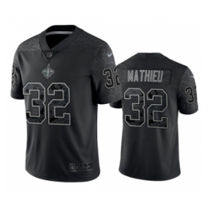 Men's New Orleans Saints #32 Tyrann Mathieu Black Reflective Limited Stitched Football Jersey