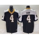 Men's New Orleans Saints #4 Derek Carr Black 2023 FUSE 1987 Legacy Vapor Stitched Jersey