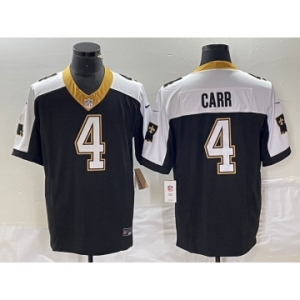 Men's New Orleans Saints #4 Derek Carr Black 2023 FUSE 1987 Legacy Vapor Stitched Jersey