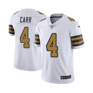 Men's New Orleans Saints #4 Derek Carr White Color Rush Limited Stitched Jersey