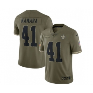 Men's New Orleans Saints #41 Alvin Kamara 2022 Olive Salute To Service Limited Stitched Jersey