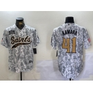 Men's New Orleans Saints #41 Alvin Kamara Arctic Camo 2024 Salute to Service Stitched Baseball Jersey