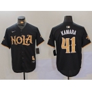 Men's New Orleans Saints #41 Alvin Kamara Black Cool Base Stitched Baseball Jersey