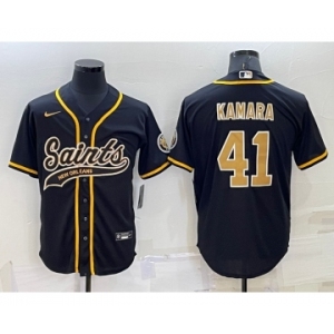 Men's New Orleans Saints #41 Alvin Kamara Black Stitched MLB Cool Base Nike Baseball Jersey