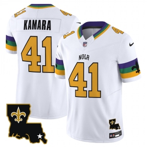 Men's New Orleans Saints #41 Alvin Kamara White 2024 F.U.S.E. Vapor Limited Stitched Jersey