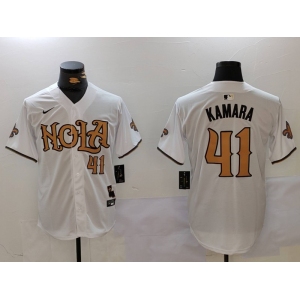 Men's New Orleans Saints #41 Alvin Kamara White Nola Baseball Jerseys