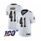 Men's New Orleans Saints #41 Alvin Kamara White Vapor Untouchable Limited Player 100th Season Football Jersey