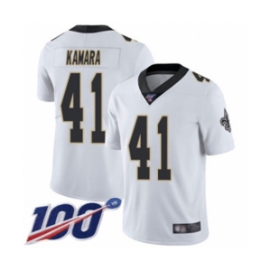 Men's New Orleans Saints #41 Alvin Kamara White Vapor Untouchable Limited Player 100th Season Football Jersey