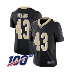 Men's New Orleans Saints #43 Marcus Williams Black Team Color Vapor Untouchable Limited Player 100th Season Football Jersey