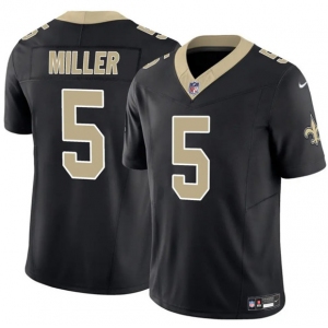 Men's New Orleans Saints #5 Kendre Miller Black 2025 F.U.S.E Vapor Limited Football Stitched Jersey