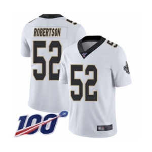 Men's New Orleans Saints #52 Craig Robertson White Vapor Untouchable Limited Player 100th Season Football Jersey