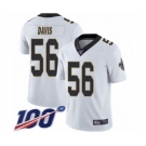 Men's New Orleans Saints #56 DeMario Davis White Vapor Untouchable Limited Player 100th Season Football Jersey