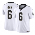 Men's New Orleans Saints #6 Willie Gay White 2023 F.U.S.E. Vapor Limited Football Stitched Jersey