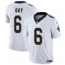 Men's New Orleans Saints #6 Willie Gay White Vapor Limited Football Stitched Jersey