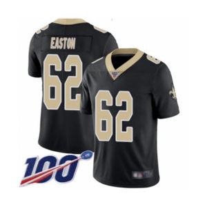 Men's New Orleans Saints #62 Nick Easton Black Team Color Vapor Untouchable Limited Player 100th Season Football Jersey