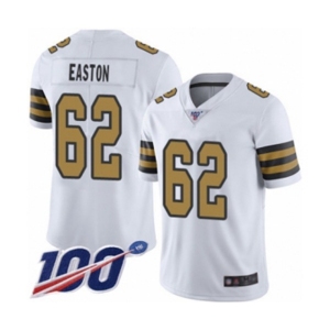 Men's New Orleans Saints #62 Nick Easton Limited White Rush Vapor Untouchable 100th Season Football Jersey