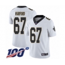 Men's New Orleans Saints #67 Larry Warford White Vapor Untouchable Limited Player 100th Season Football Jersey