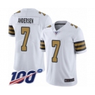 Men's New Orleans Saints #7 Morten Andersen Limited White Rush Vapor Untouchable 100th Season Football Jersey