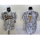 Men's New Orleans Saints #7 Taysom Hill Arctic Camo 2024 Salute to Service Stitched Baseball Jersey