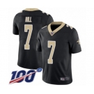 Men's New Orleans Saints #7 Taysom Hill Black Team Color Vapor Untouchable Limited Player 100th Season Football Jersey