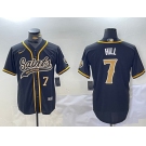 Men's New Orleans Saints #7 Taysom Hill Black With Patch Cool Base Stitched Baseball Jerseys