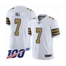 Men's New Orleans Saints #7 Taysom Hill Limited White Rush Vapor Untouchable 100th Season Football Jersey