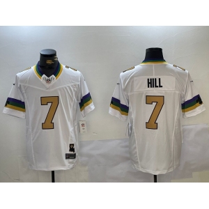 Men's New Orleans Saints #7 Taysom Hill White 2024 F.U.S.E. Vapor Limited Stitched Jersey