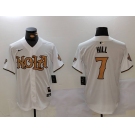 Men's New Orleans Saints #7 Taysom Hill White Nola Baseball Jersey