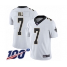 Men's New Orleans Saints #7 Taysom Hill White Vapor Untouchable Limited Player 100th Season Football Jersey