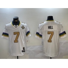 Men's New Orleans Saints #7 Taysom Hill White With Patch 2024 FUSE Vapor Limited Stitched Jersey