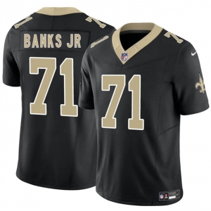 Men's New Orleans Saints #71 Kelvin Banks Jr Black 2025 Draft F.U.S.E. Vapor Limited Football Stitched Jersey