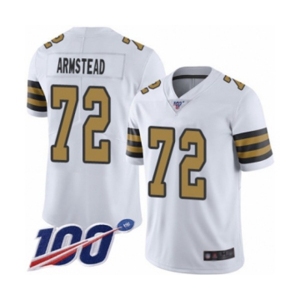 Men's New Orleans Saints #72 Terron Armstead Limited White Rush Vapor Untouchable 100th Season Football Jersey