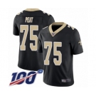 Men's New Orleans Saints #75 Andrus Peat Black Team Color Vapor Untouchable Limited Player 100th Season Football Jersey