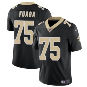 Men's New Orleans Saints #75 Taliese Fuaga Black 2024 Draft Vapor Limited Football Stitched Jersey