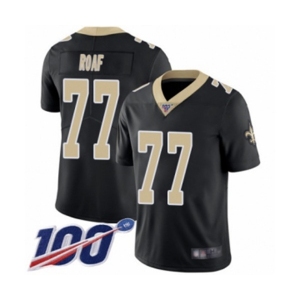Men's New Orleans Saints #77 Willie Roaf Black Team Color Vapor Untouchable Limited Player 100th Season Football Jersey