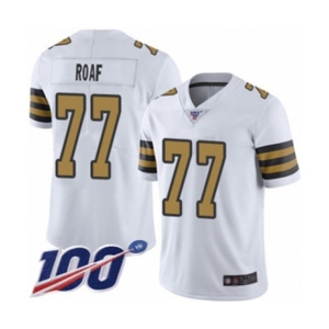 Men's New Orleans Saints #77 Willie Roaf Limited White Rush Vapor Untouchable 100th Season Football Jersey