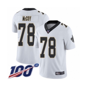 Men's New Orleans Saints #78 Erik McCoy White Vapor Untouchable Limited Player 100th Season Football Jersey
